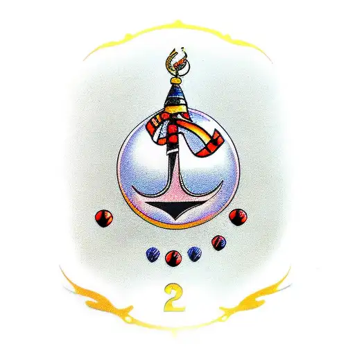 number 2 and under a number 8 with a golden baloon next to the 8 tattoo design idea