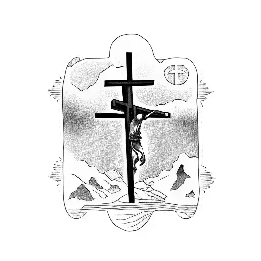 Jesus carrying cross tattoo design idea
