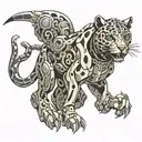 mechanical jaguar tattoo design idea
