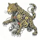mechanical jaguar tattoo design idea