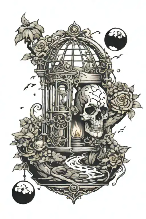 fitt guy scapes from the mind cage tattoo design idea