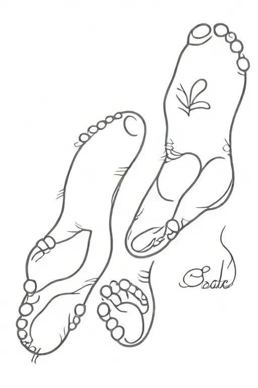 baby footprint name tattoo design idea