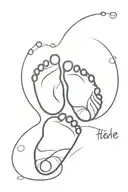 baby footprint name tattoo design idea