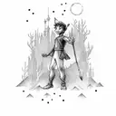 peter pan tattoo design idea