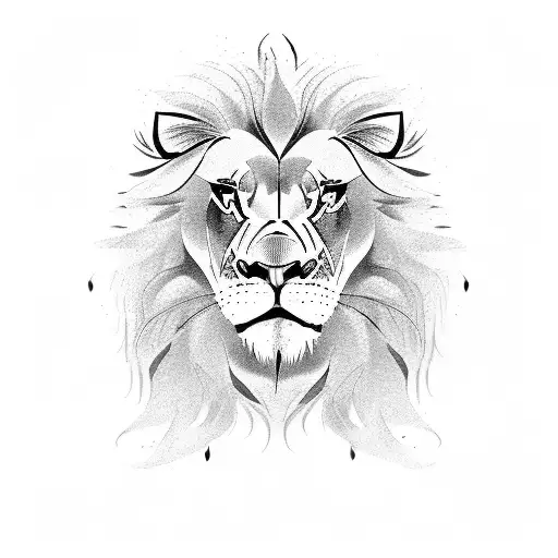 angry lion  tattoo design idea