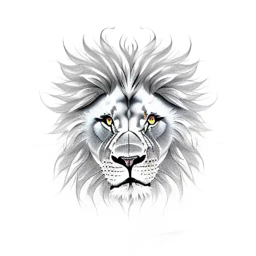 angry lion  tattoo design idea