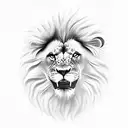 angry lion  tattoo design idea