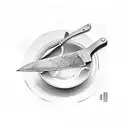 chefs knife  tattoo design idea