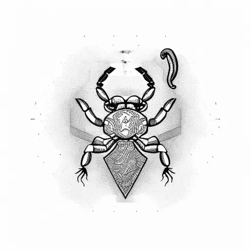 scorpion with sharp lines tattoo design idea