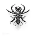 scorpion with sharp lines tattoo design idea