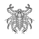 scorpion with sharp lines tattoo design idea