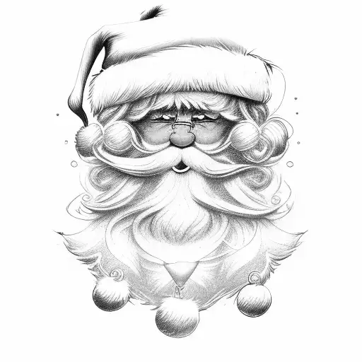 todays date with Santa hat tattoo design idea