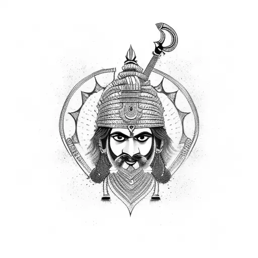 rajput warrior written something in Sanskrit on sword tattoo design idea