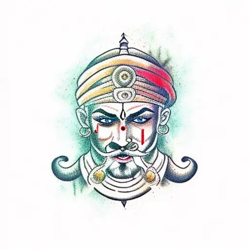 rajput warrior written something in Sanskrit on sword tattoo design idea