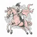 pastel pink horse jumping tattoo design idea