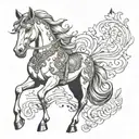horse with princess tattoo design idea