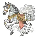 horse with princess tattoo design idea