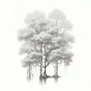 aspen, oak and willow tree  tattoo design idea