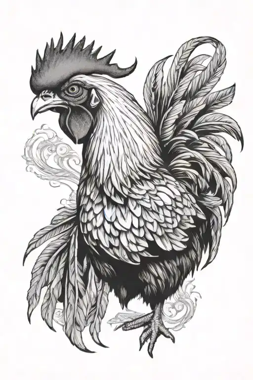 philippine fighting rooster standing proudly tattoo design idea