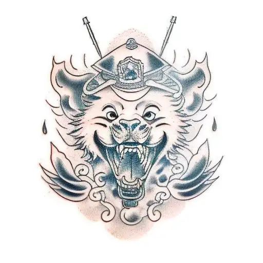 Foo Dog tattoo design idea