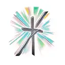 Jesus cross with Katie and Rango names in it  tattoo design idea