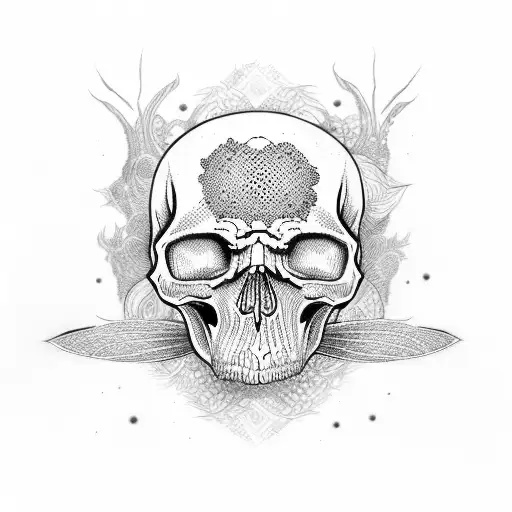 Skull fly tattoo design idea