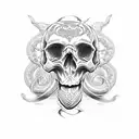 Skull snake tattoo design idea