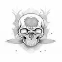 Skull fly tattoo design idea