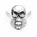 Skull fly tattoo design idea