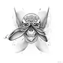 Skull fly tattoo design idea