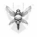 Skull fly tattoo design idea