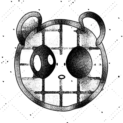 Cute Waffle with a Face tattoo design idea