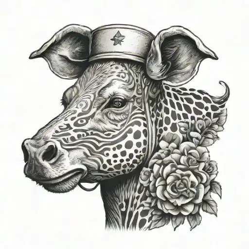 Create a tattoo of a nurse caring for farm animals in a whimsical and artistic style tattoo design idea