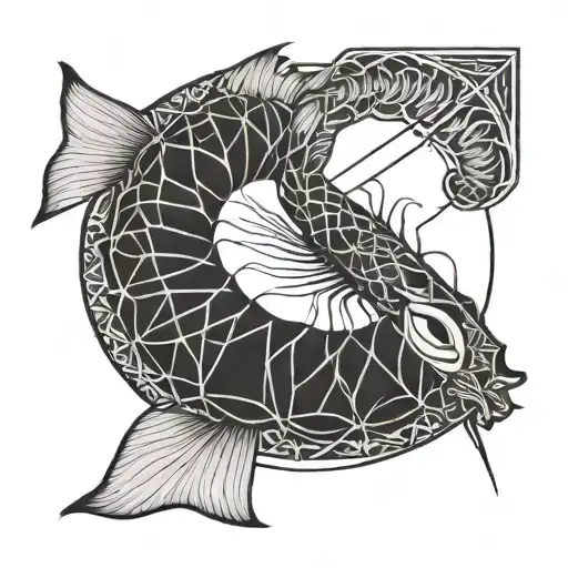 shrimp and mandarin tattoo design idea