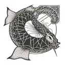 shrimp and mandarin tattoo design idea