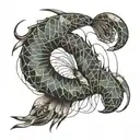 shrimp and mandarin tattoo design idea