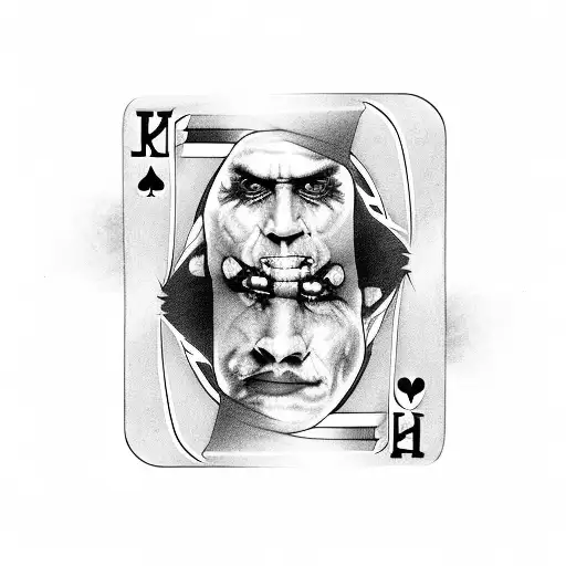 A deck of racing cards with the Joker as the King tattoo design idea