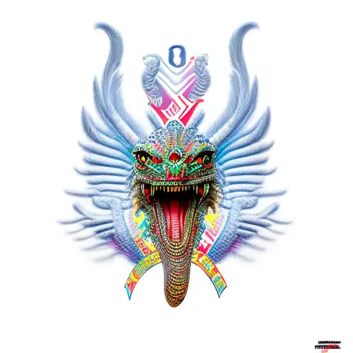 Mayan feathered snake tattoo design idea