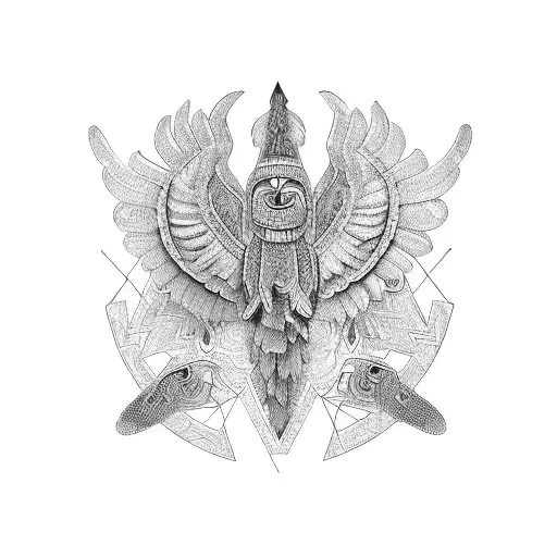 Mayan feathered snake quezacoatl tattoo design idea