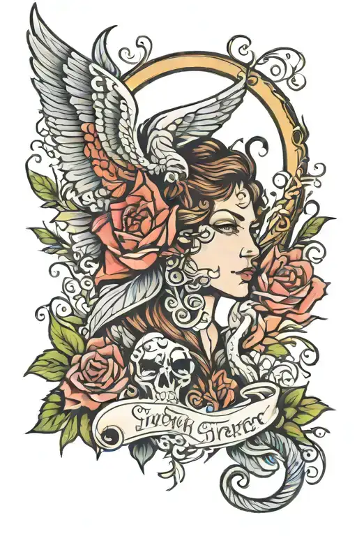 my sisters protector  tattoo design idea