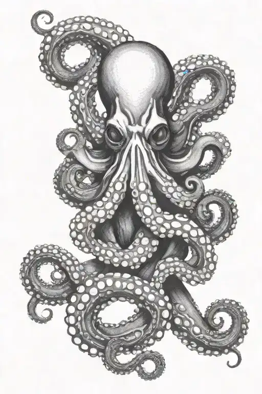 octopus wrapping its tentacles tattoo design idea