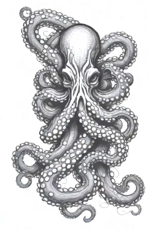 octopus wrapping its tentacles wrapped tattoo design idea