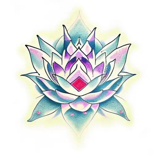 Lotus Flower with snakes tattoo design idea