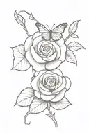 a rose with a butterfly caterpillar at the bottom, a caterpillar that is blooming in the middle and a butterfly that tak tattoo design idea