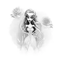 japanese corpse bride tattoo design idea