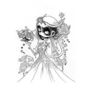 japanese corpse bride tattoo design idea