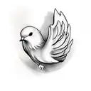 dove  with angel tattoo design idea