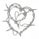 barb wire heart  tattoo design idea