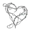 barb wire heart  tattoo design idea