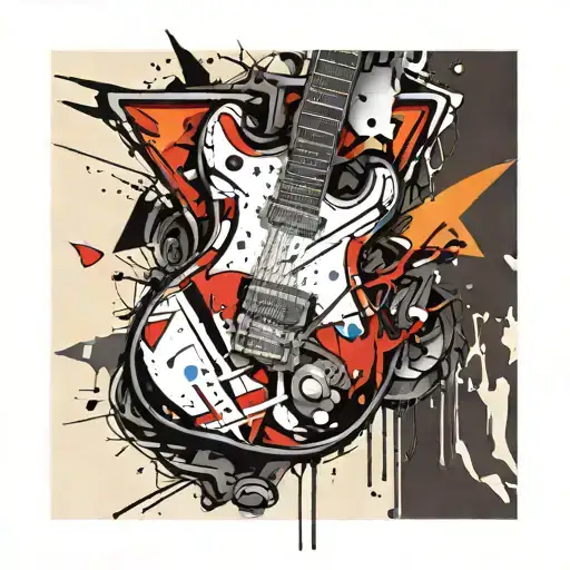 Superman Logo with a guitar tattoo design idea